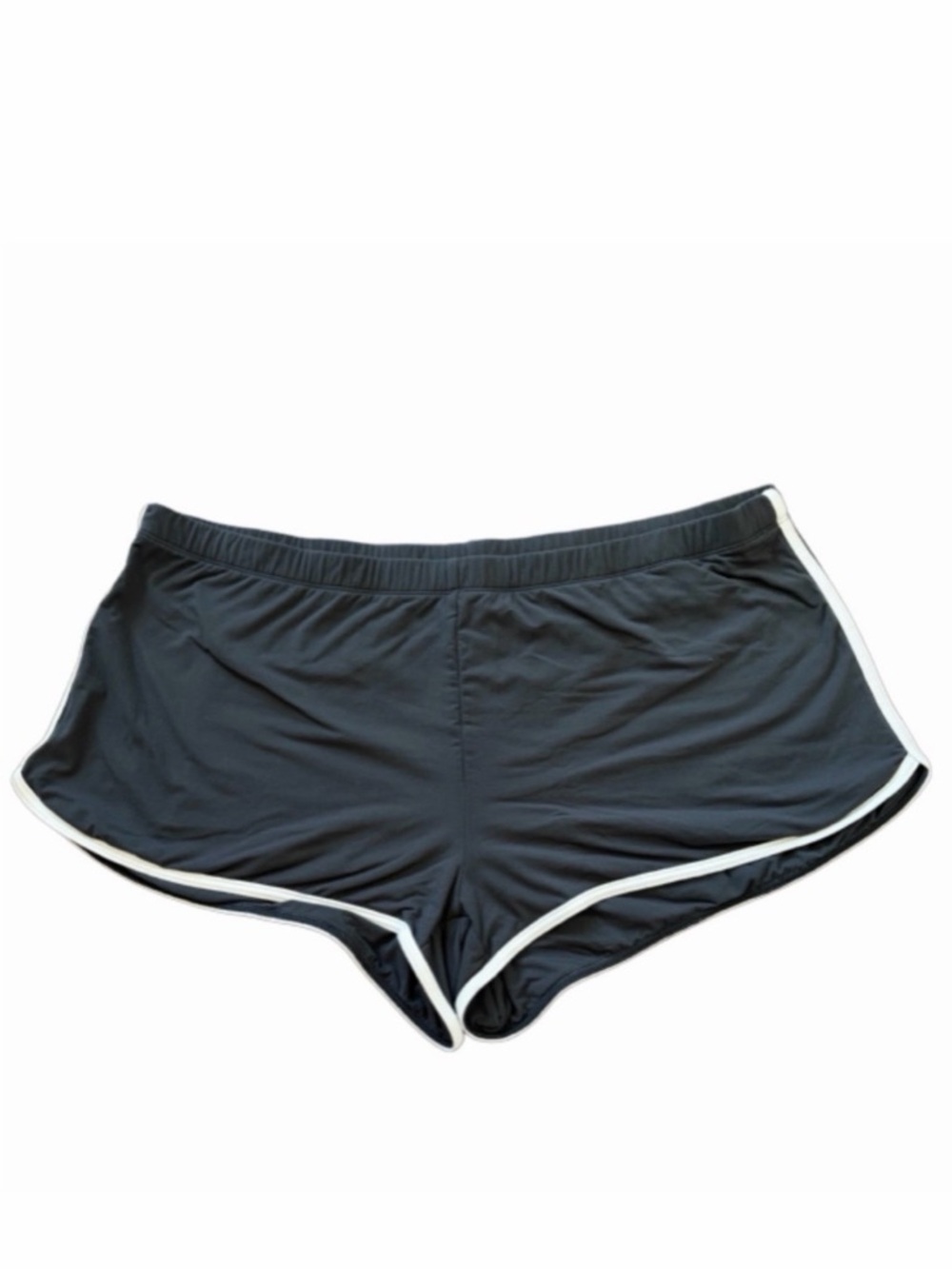 SKIMS Black Athletic Shorts with White Trim